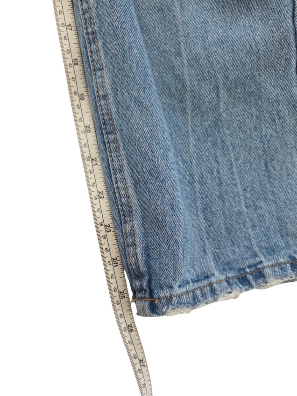 Zara Jeans Womens 4 26 Distressed Ripped Straight Leg High Rise Grunge Denim - Picture 12 of 14